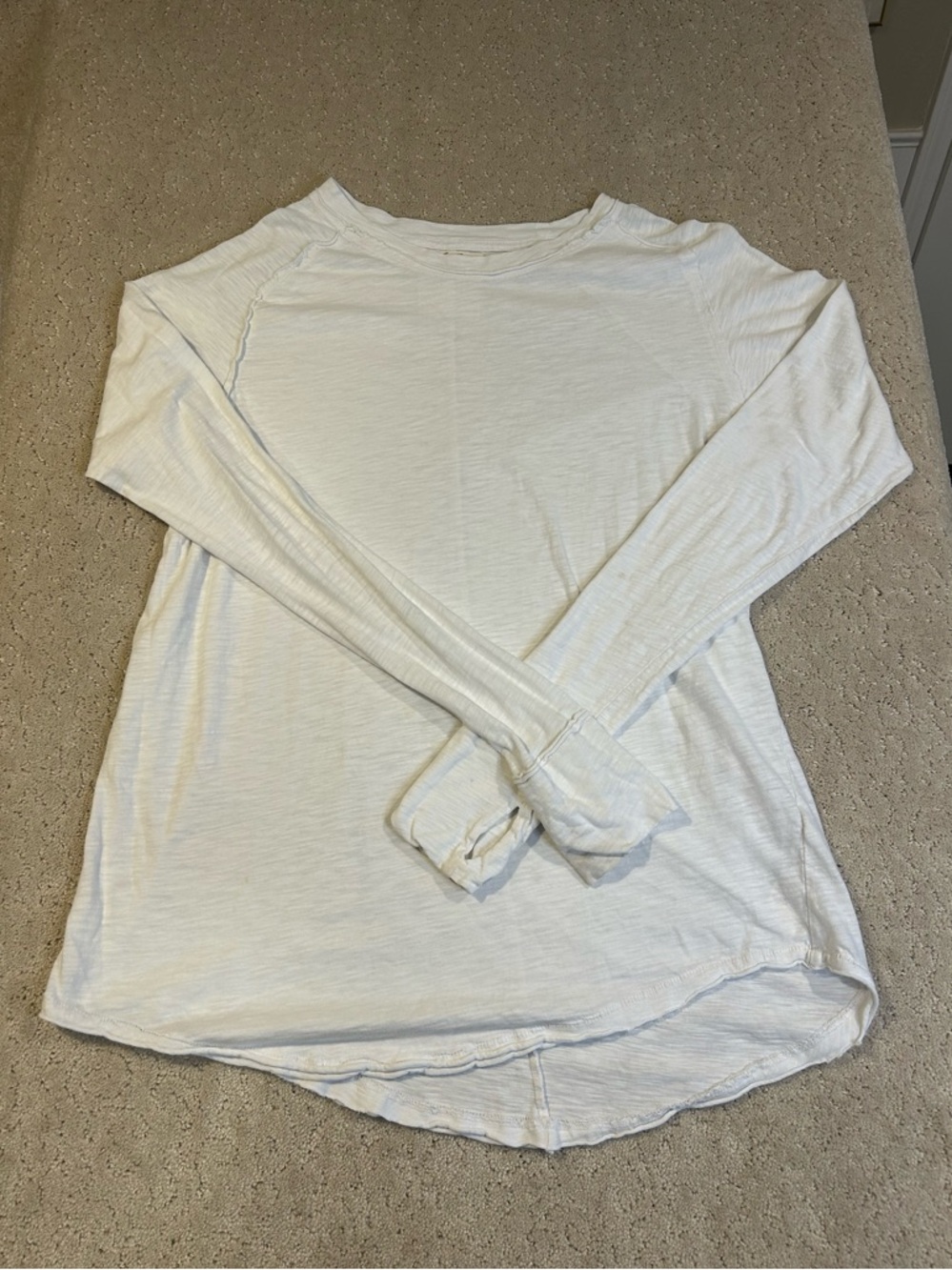 We The Free White Long Sleeve Tshirt Thumb holes Oversized Cozy Bohemian S